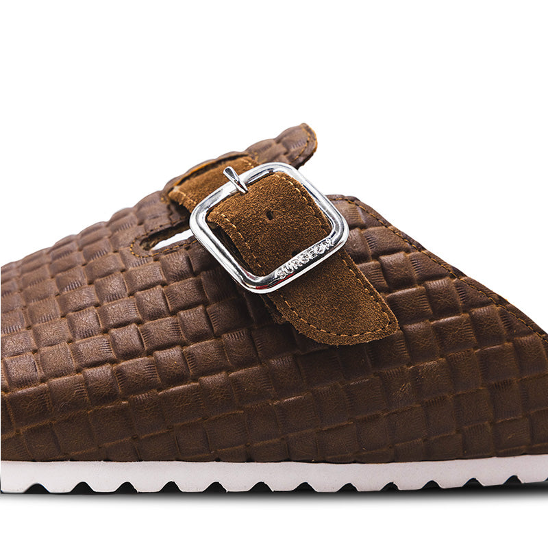 Brown Woven Mule