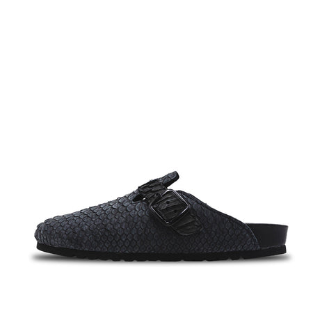 Luxe Mule- Black Python
