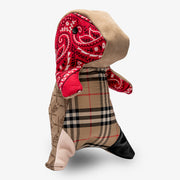 Red Vintage Bandana Burberry Plush Dinosaur
