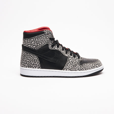 J1 Supreme High Black/Red Elephant Print